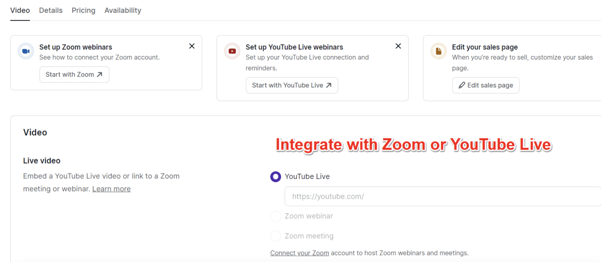 Webinar and live clases