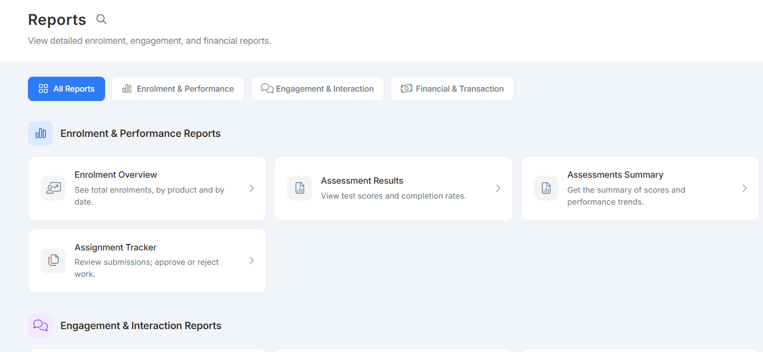 Freshlearn Analytics & Reporting