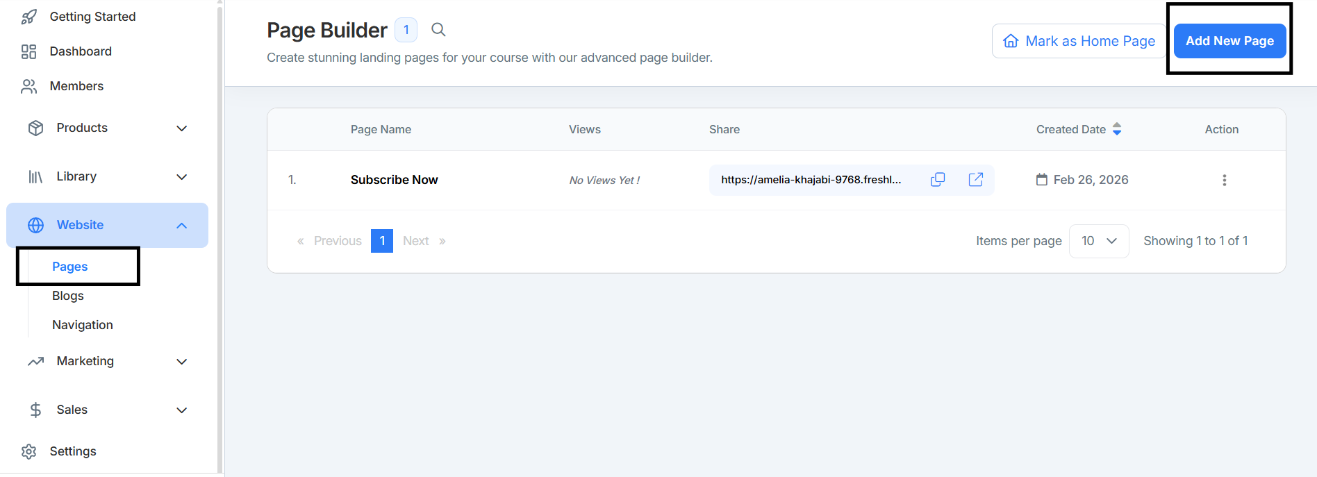 How to create Sales pages