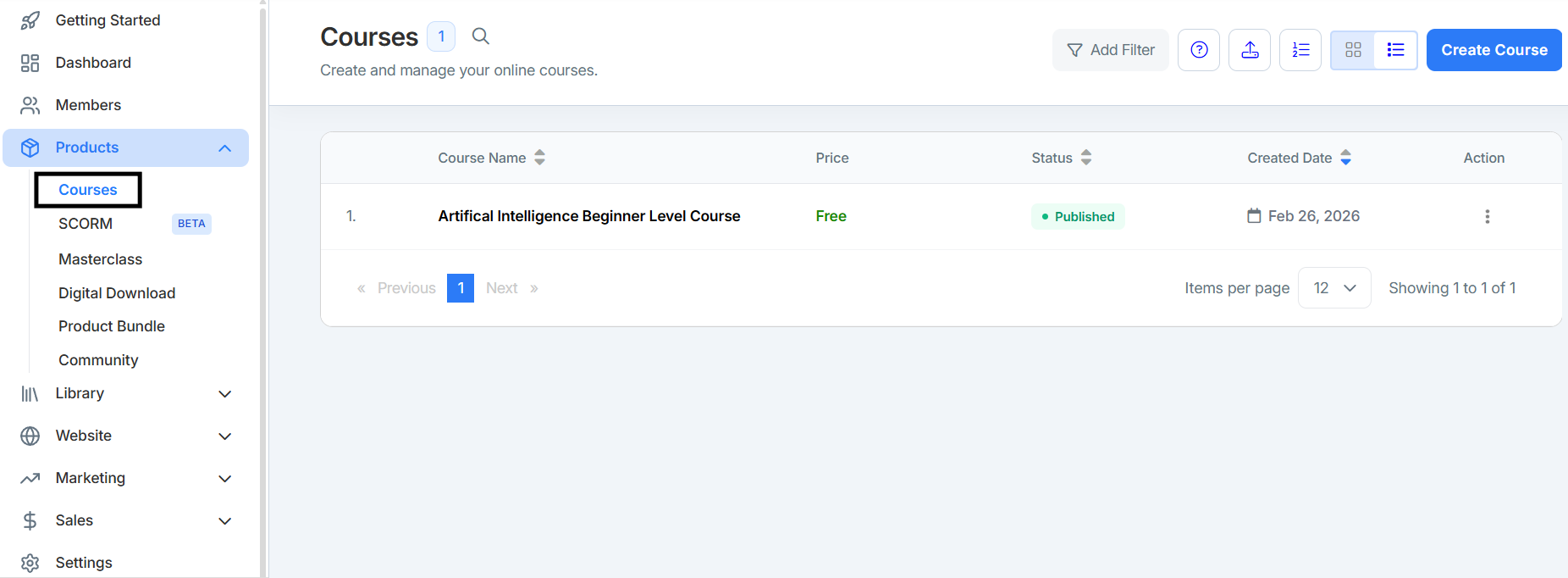 How to create course on FresghLearn?