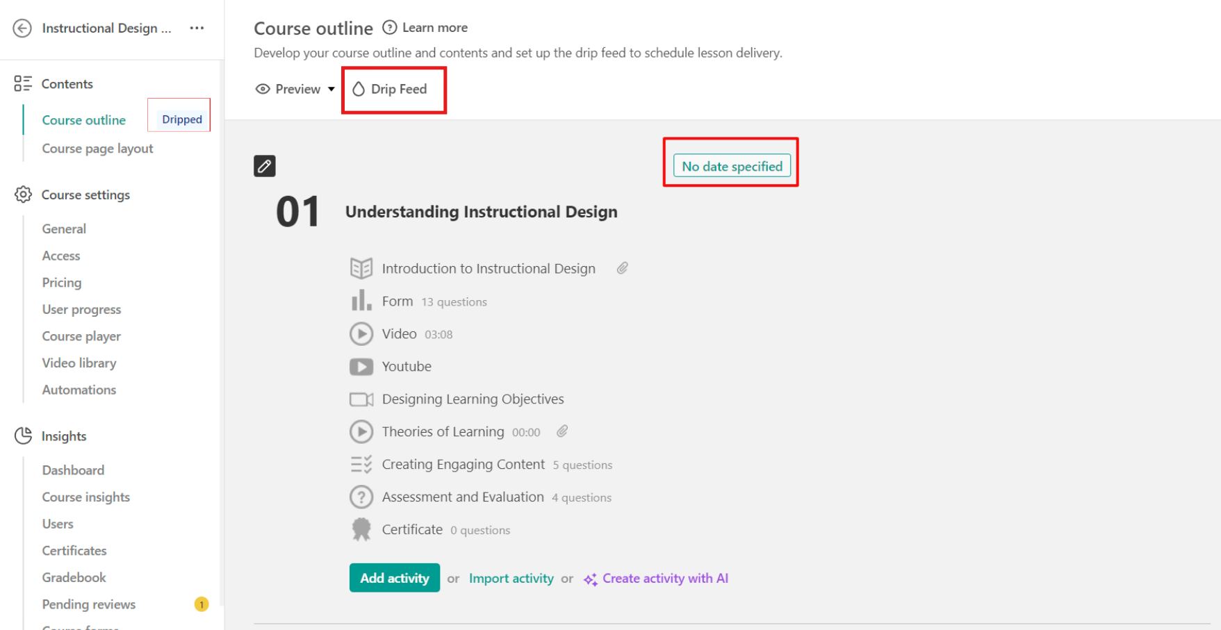 Drip Content & Access Control
