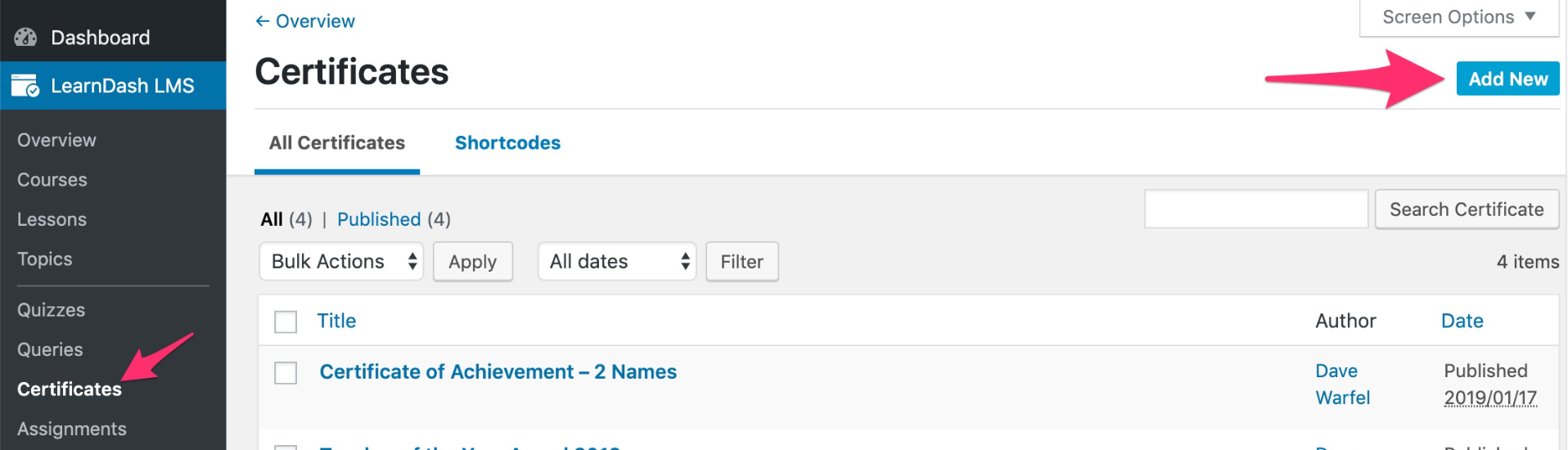Certificates & Course Completion