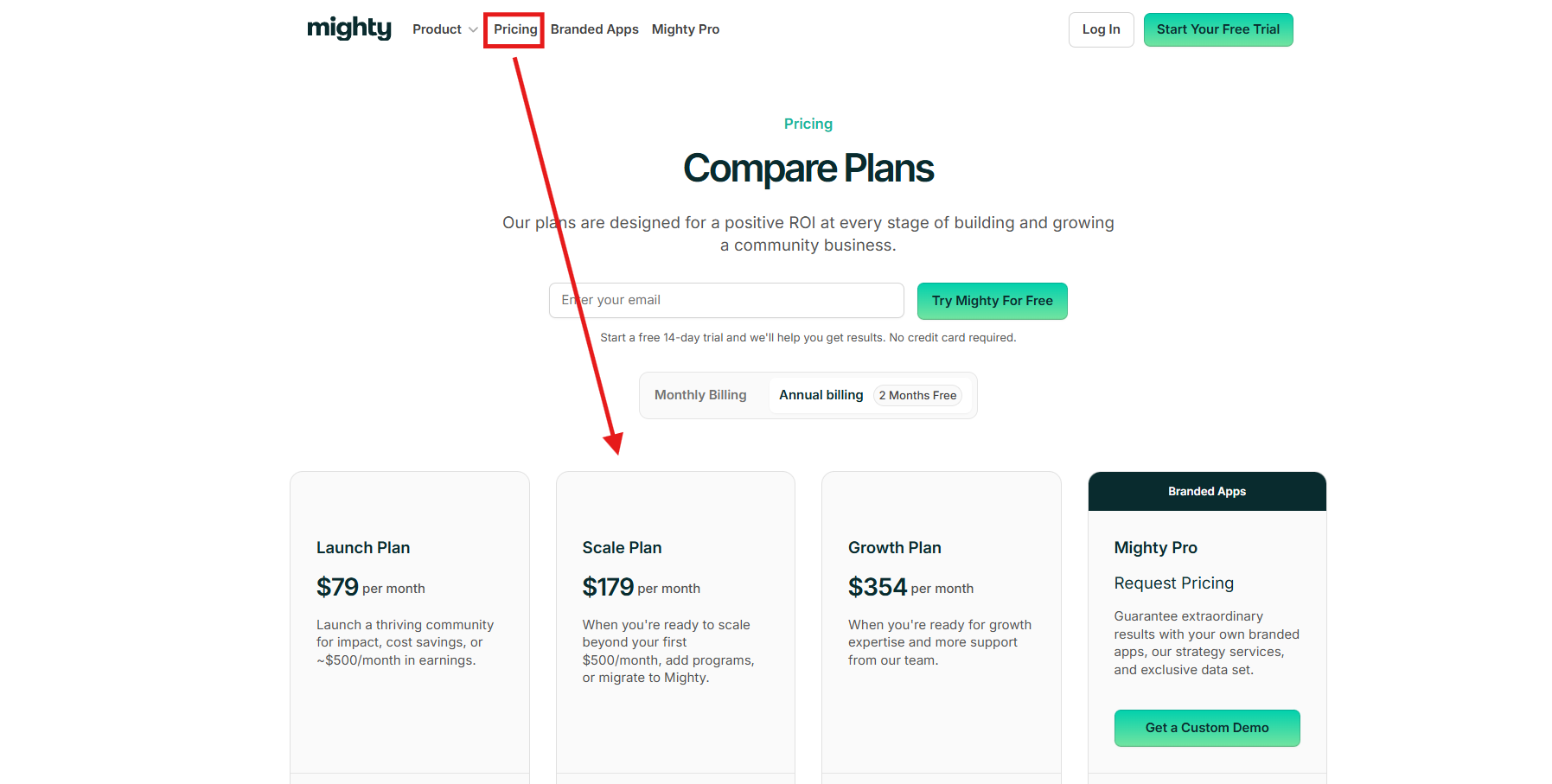 Mighty Networks Pricing