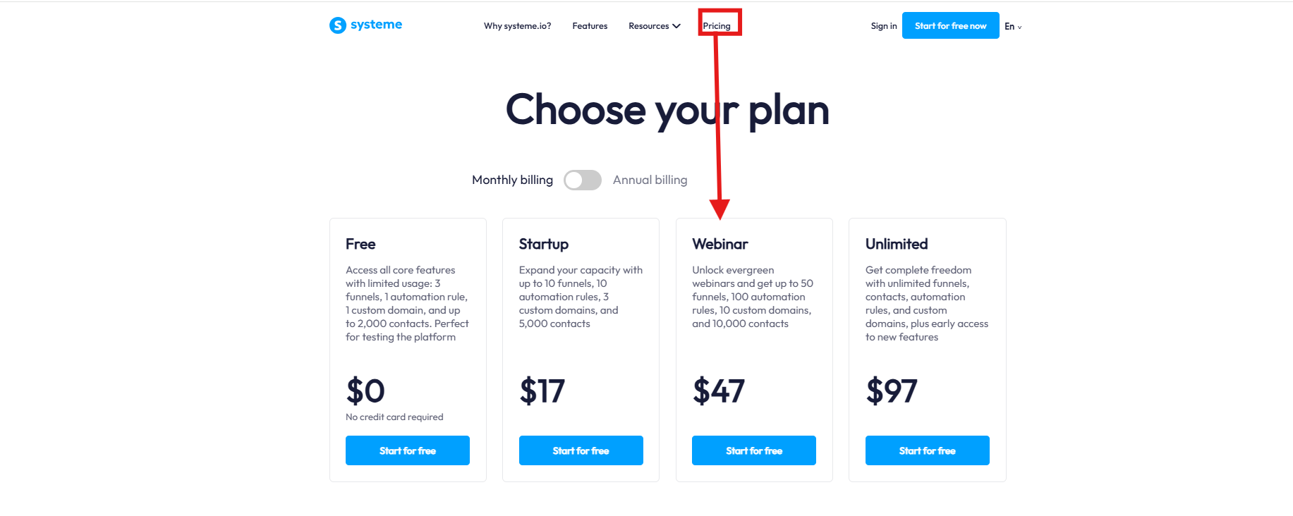 Systeme Pricing