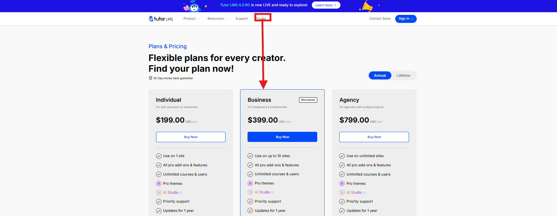 Tutor LMS Pricing