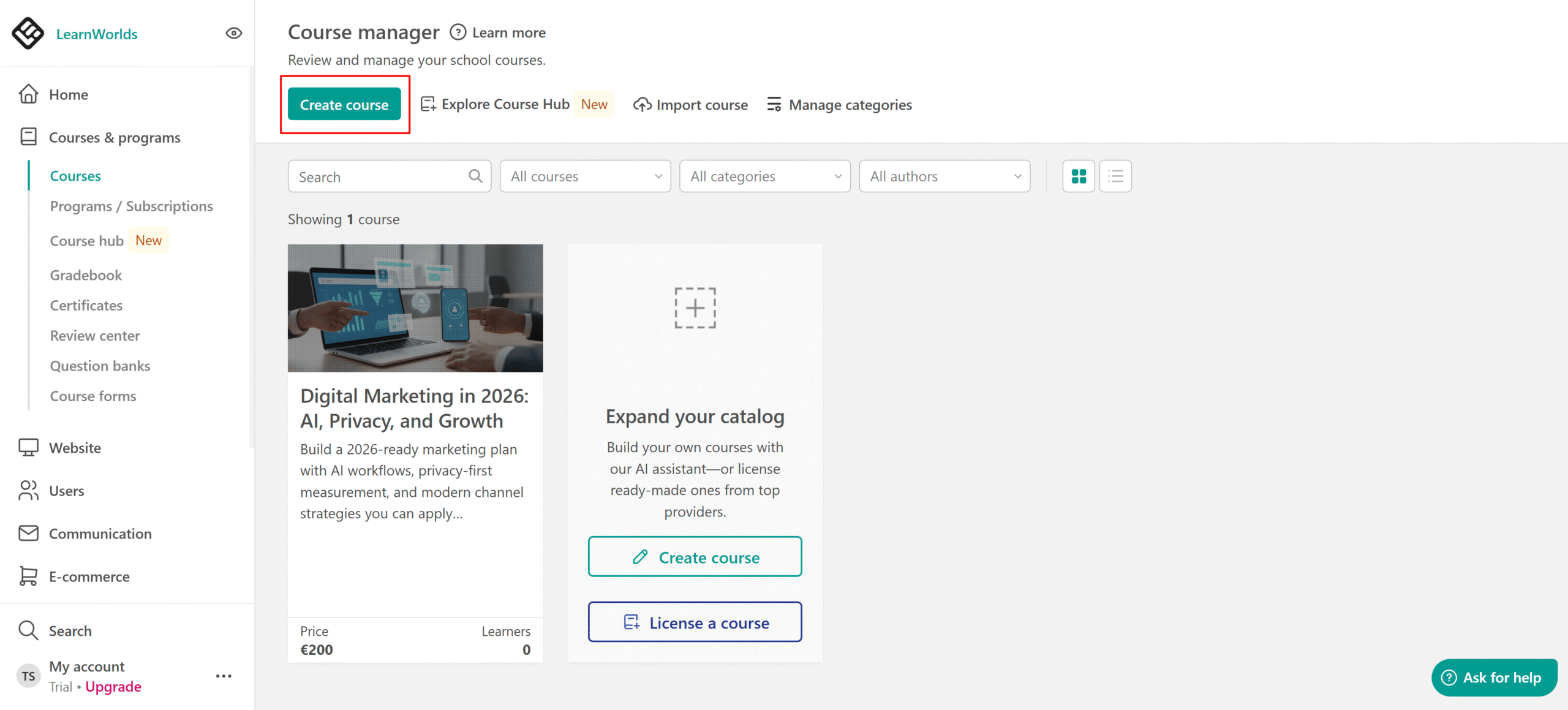 LearnWorlds Pricing